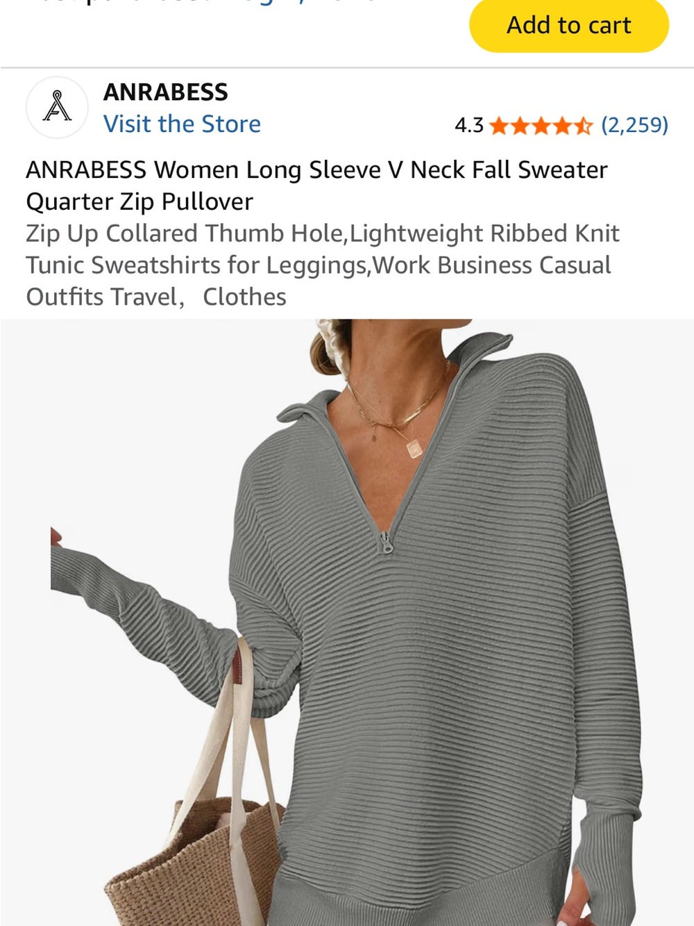 NEW Women's Ribbed Quarter-Zip Sweater - army green